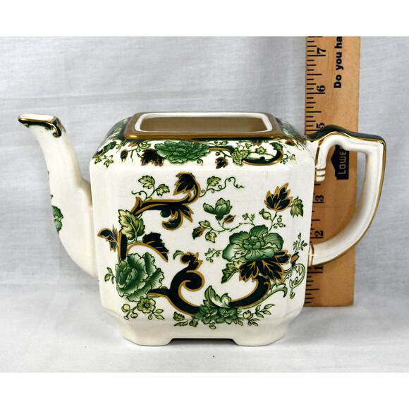 Mason\'s Ironstone China Chartreuse Green Tea Set  Missing Teapot Lid
